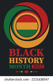 Black History Month in February. African American Culture and History. Celebrated annual in United States and Canada. In October in Great Britain. Vector poster, tradition ornament illustration