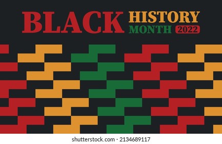 Black History Month in February. African American Culture and History. Celebrated annual in United States and Canada. In October in Great Britain. Vector poster, tradition ornament illustration