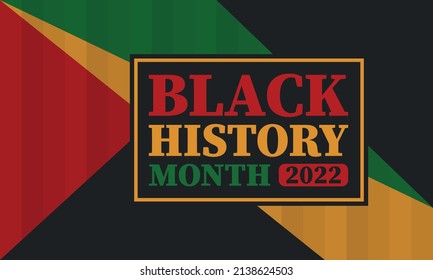 Black History Month in February. African American Culture and History. Celebrated annual in United States and Canada. In October in Great Britain. Vector poster, tradition ornament illustration