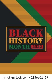 Black History Month in February. African American Culture and History. Celebrated annual in United States and Canada. In October in Great Britain. Vector poster, tradition ornament illustration