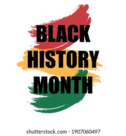 Black History Month in February to celebrate African American history and integration. Square colored on white background for websites.