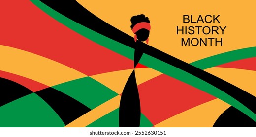 Black History Month February concept with the silhouette of an African woman. African American History.