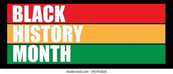 Black History Month in February panorama website background with flag to celebrate African American history and integration.