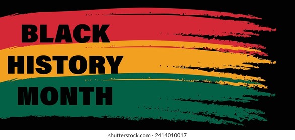 Black History Month in February panorama website background with flag to celebrate African American history and integration