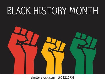 Black History Month fists vector illustration