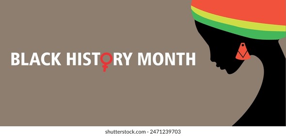 Black History Month Flat vector illustration template for background, banner, card, poster people