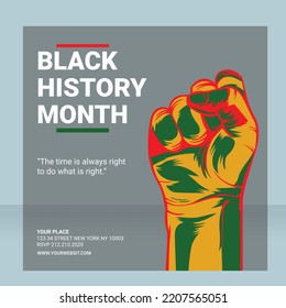 Black History Month Flyer Template Stock Vector (Royalty Free