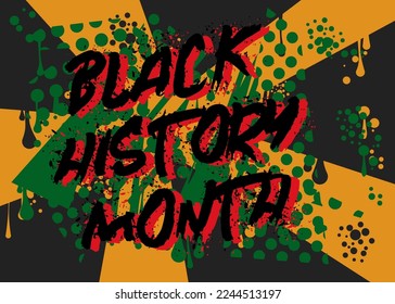 Black History Month. Graffiti tag. Abstract modern street art decoration performed in urban painting style.