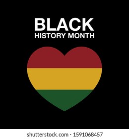 Black History Month. heart black holiday. modern vector design illustration.