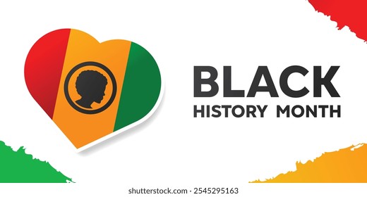 Black History Month. Heart and human. Great for cards, banners, posters, social media and more. White background.