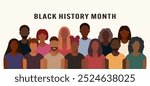 Black History Month horizontal background. African American History. Vector illustration.