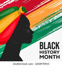 black history month illustration with african women