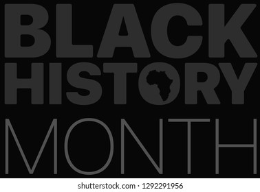 Black History Month logo with the Africa continent sulhouette. Vector illustration