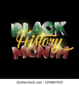 Black History Month Logo Design. Black History Month Greeting Card Design Template.