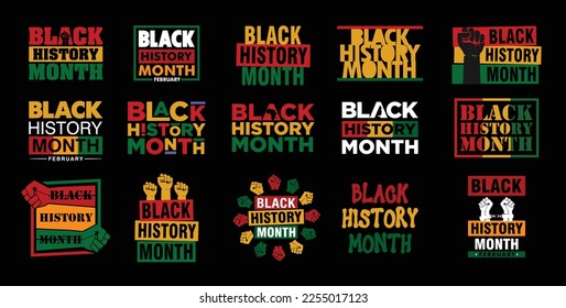 Black History Month logo. Vector illustration.