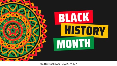 black history month mandala background. black history month 2025 background. African American History or Black History Month. Celebrated annually in February in the USA and Canada.