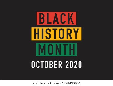 Black History Month October 2020 vector illustration