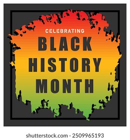 Black History Month on a black background. Celebrated in February. Black History Month concept. Flat vector illustration.