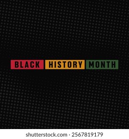 Black history month on february text design with red yellow green stripes. African American black history greeting in USA and Canada