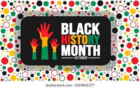 Black History Month pattern background template Celebrated in October and February United States, Canada, Great Britain, Africa, Uk, Ireland. use to book cover, banner, placard, card, and poster.