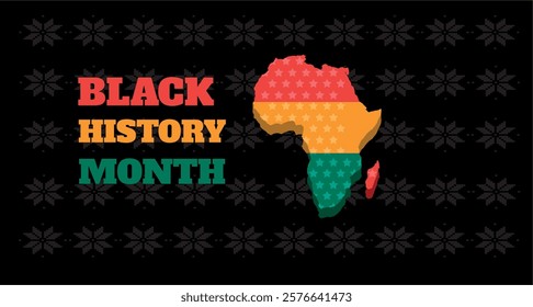 Black History Month Pattern Background Template – A tribute to heritage and resilience, celebrated in February and October in the United States, Canada, the UK, Ireland, Great Britain, and Africa. Per