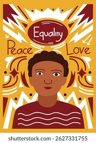 Black History Month Peace Love Illustration