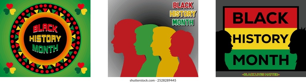 Black History Month. People of different colors. African American History Month. Set flat vector modern illustration 