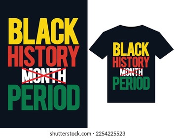 Black History Month Period illustrations for print-ready T-Shirts design