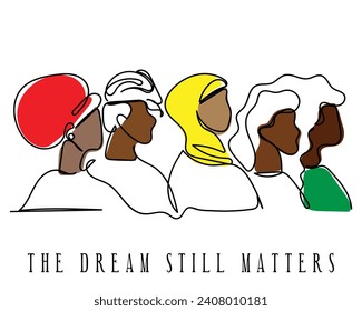 black history month postcard. Hand drawn line art vector.