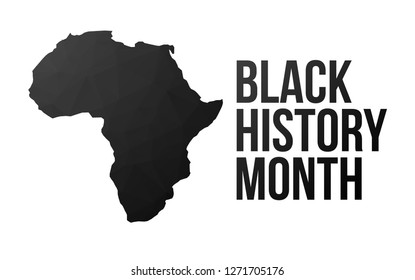 Black History Month poster. African continent. Low poly style. 