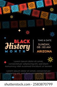 Black History Month poster. African American History is celebrated annually in February.