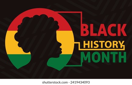 Black history month poster Afro american man character Vector illustration