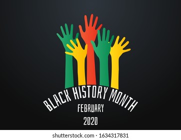 Black History Month Poster or Banner Vector Design Template. African American People Rights Memory 2020.