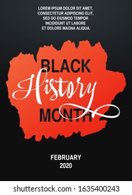 Black History Month Poster or Banner Vector Design Template. African American People Rights Memory 2020.