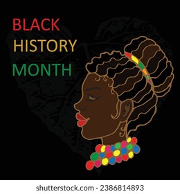 Black history month poster hand drawn illustration vector