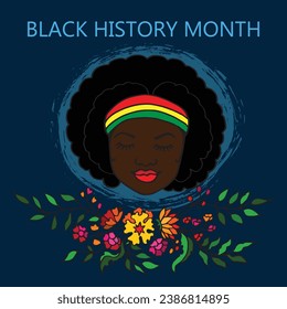 Black history month poster hand drawn illustration vector