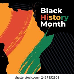 Black history month poster with map of Africa Vector illustration