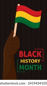 Black history month poster Protest hand gesture Vector illustration