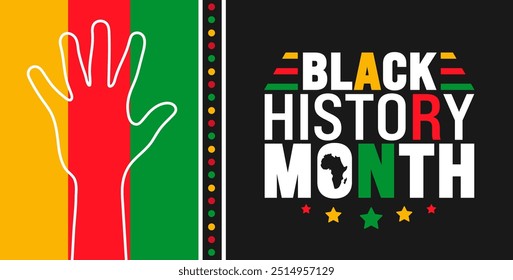 Black History Month starke Hand aufsteigenden Hintergrund oder Banner Design-Vorlage wird jedes Jahr im Oktober beobachtet. Urlaubskonzept. 10 EPS