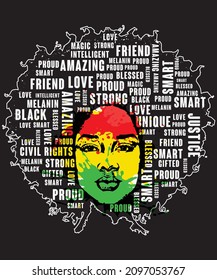 Black history month print template and t-shirt design. Easy to editable. And high quality file.