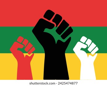Black History Month protest showcasing unity banner