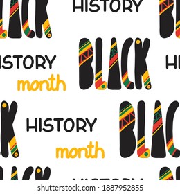 Black history month, seamless pattern African American History. Celebrated annual.