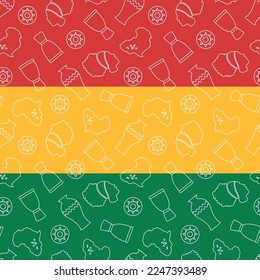 Black History Month Seamless Pattern of African American Holiday in Template Hand Drawn Cartoon Flat Design Illustration