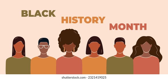 Black History Month Set  Of Vector Illustration. Annual celebration in february in USA and Canada, october in UK. EPS 10