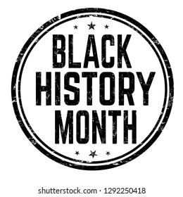 Black history month sign or stamp on white background, vector illustration