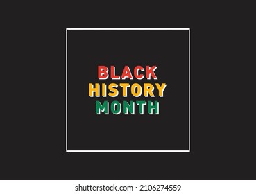 Black history month simple vector illustration on a black background