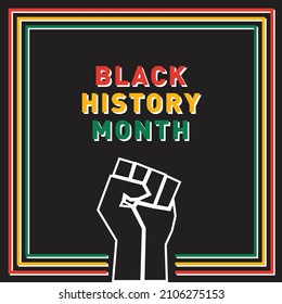 Black history month simple vector illustration with a clenched fist