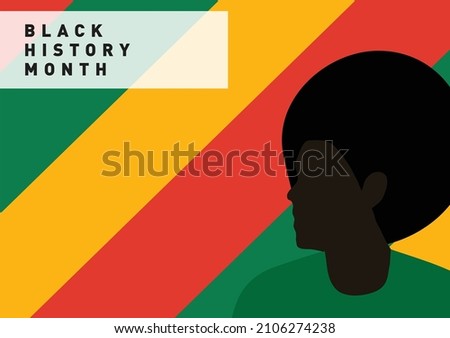 Black history month simple vector illustration on a stripey background