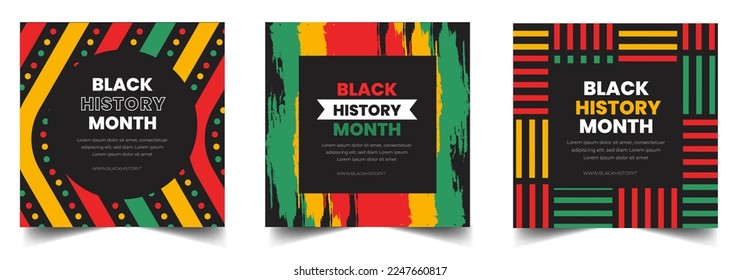 black history month social media post square banner design. black history month background. Juneteenth Independence Day Background. Freedom or Emancipation day. Neo Geometric pattern concept.