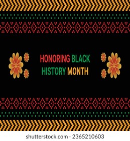 Black history month social media post vector design celebrated annually in february